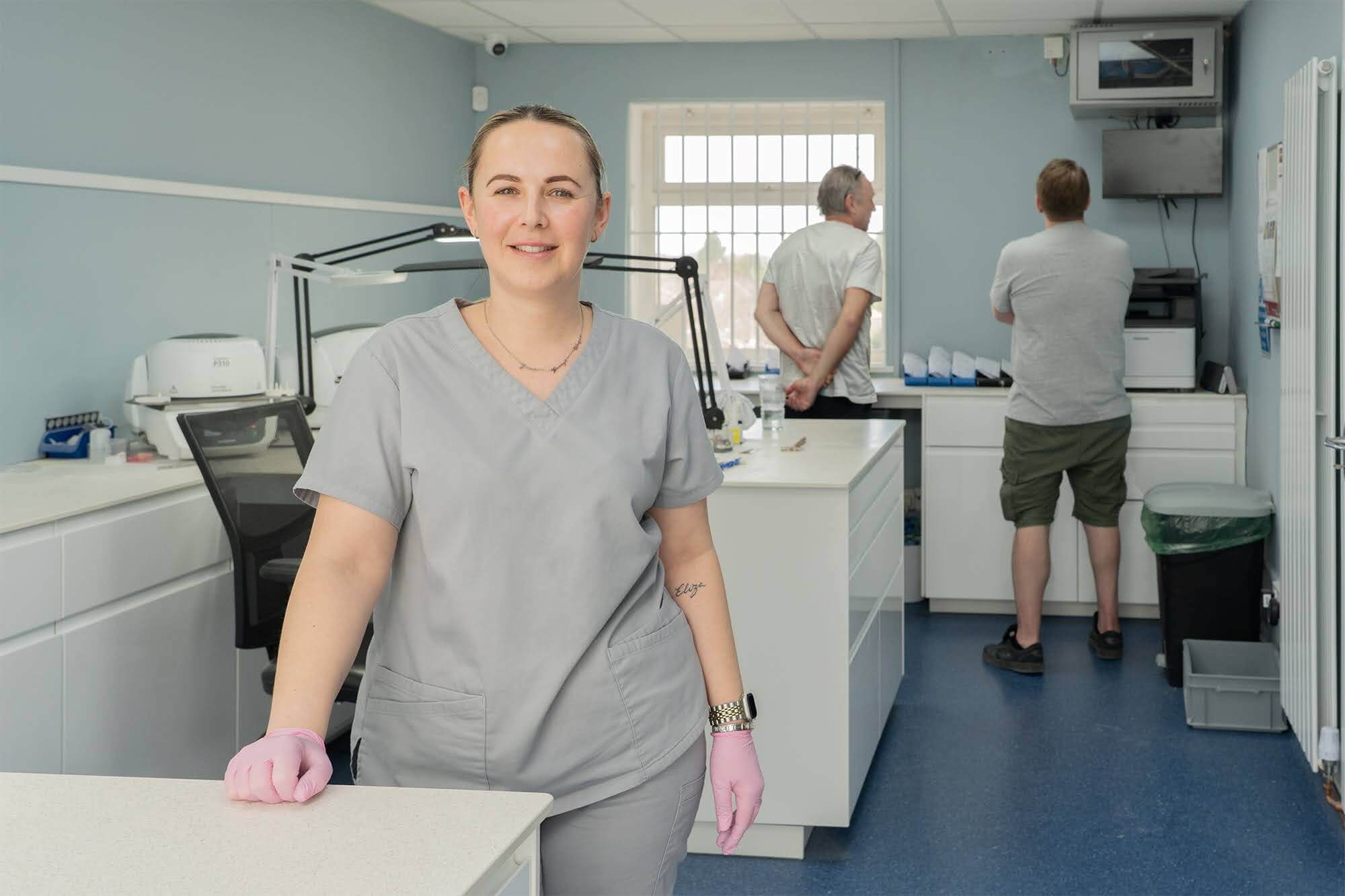 The C & H Dental Laboratory team ready to help